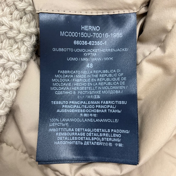 HERNO MEN'S BEIGE 2023 SORANO BUTTON UP BOMBER JACKET - Picture 6 of 8